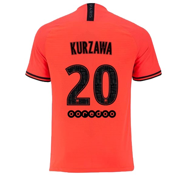 JORDAN Camiseta Paris Saint Germain NO.20 Kurzawa Replica Segunda Ropa 2019/20 Naranja